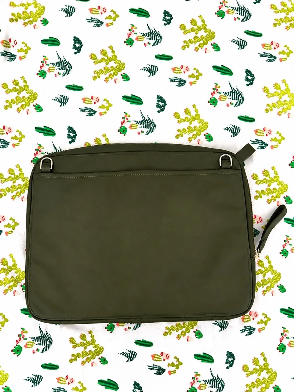 Kate Spade New York Olive Green Nylon Laptop Messenger Crossbody Bag